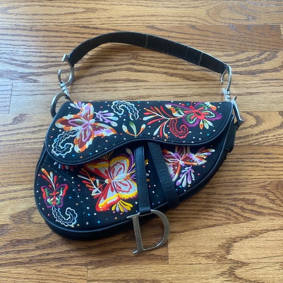 Dior | Bags | Stylish Vintage Embroidered Dior Butterfly Black 